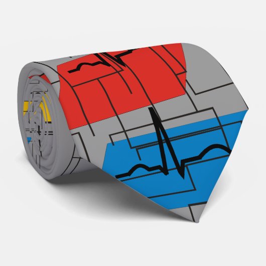 Abstract cardioloog Stropdas QRS Segment (Opgerold)