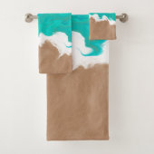 Abstract Caribisch Turquoise Zee Stranden Bad Handdoek (Insitu)