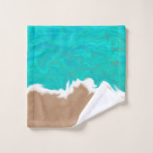 Abstract Caribisch Turquoise Zee Stranden Bad Handdoek (Wasdoekje)
