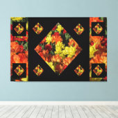Abstract Carnation Canvas Print (60 X 40) (Insitu (Houten vloer))