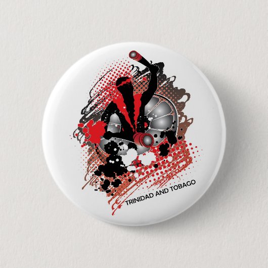 Abstract Carnaval Panman in Rood Wit en Zwart Ronde Button 5,7 Cm (Voorkant)