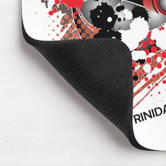 Abstract carnavalpaneel in rood wit en zwart muismat (Hoek)