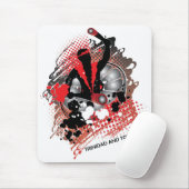 Abstract carnavalpaneel in rood wit en zwart muismat (Met muis)