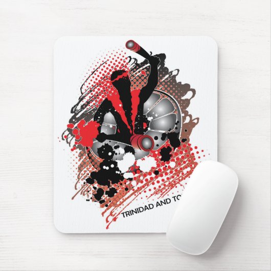 Abstract carnavalpaneel in rood wit en zwart muismat (Met muis)