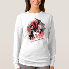 Abstract carnavalpaneel in rood wit en zwart t-shirt