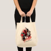Abstract carnavalpaneel in rood wit en zwart tote bag (Voorkant (product))