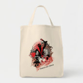 Abstract carnavalpaneel in rood wit en zwart tote bag (Voorkant)