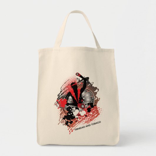 Abstract carnavalpaneel in rood wit en zwart tote bag (Voorkant)