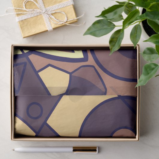 Abstract Cat Art Brown Beige Tissuepapier (Geschenk)