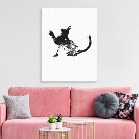 Abstract Cat is touching something Canvas Afdruk (Insitu (Woonkamer))