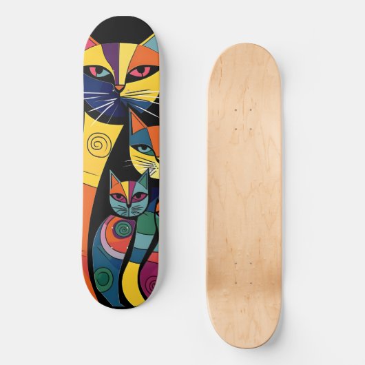 Abstract Cat Kitten Persoonlijk Skateboard (Voorkant)