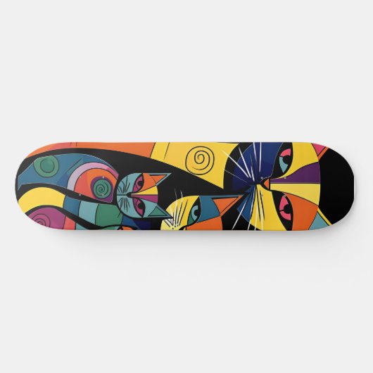 Abstract Cat Kitten Persoonlijk Skateboard (Horizontaal)