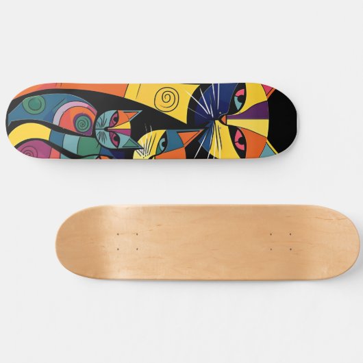 Abstract Cat Kitten Persoonlijk Skateboard (Horizontaal)