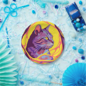 Abstract Cat: Pop Art Psychedelic Swirl Papieren Bordje (Feest)