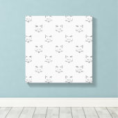 Abstract Cat Portrait Sketch Black White Design Canvas Afdruk (Insitu (Houten vloer))