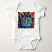 Abstract Cat With Yellow Eyes Romper (Voorkant)