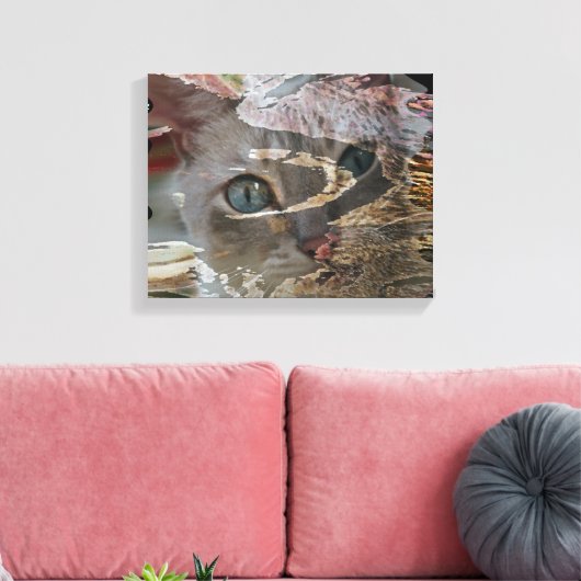 Abstract Cat Wrapped Canvas (Insitu (Woonkamer))