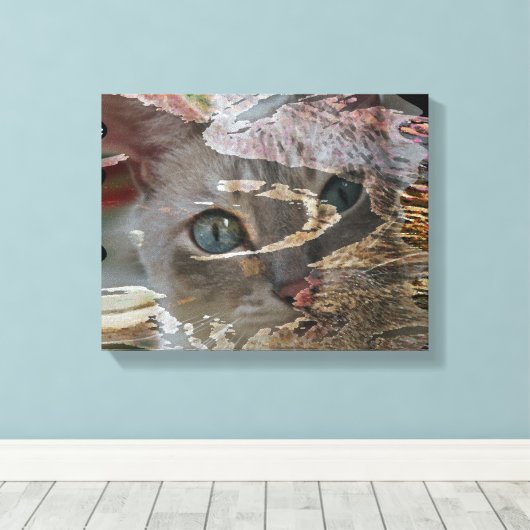Abstract Cat Wrapped Canvas (Insitu (Houten vloer))