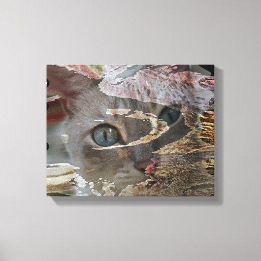 Abstract Cat Wrapped Canvas (Voorkant)