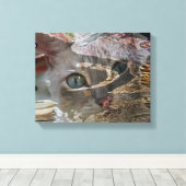 Abstract Cat Wrapped Canvas Afdruk (Insitu (Houten vloer))