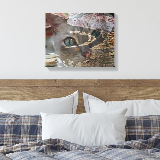 Abstract Cat Wrapped Canvas Afdruk (Insitu (Slaapkamer))