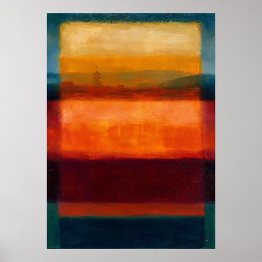 Abstract Celestiaal Zen-tempelhorizon Kleurenveld Poster (Voorkant)