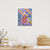 Abstract Cello-Vrouw Poster (Keuken)