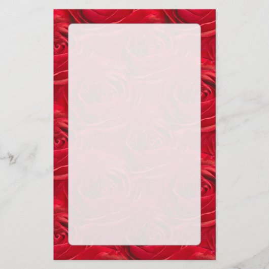 Abstract centrum van het rode rozenpatroon briefpapier (Voorkant)