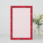 Abstract centrum van het rode rozenpatroon briefpapier (Staand voorkant)