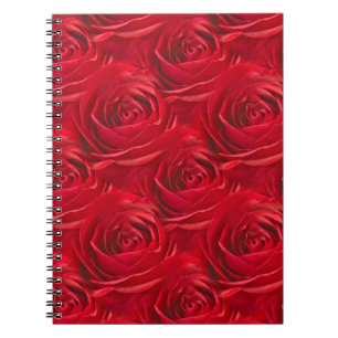 Abstract centrum van rode rozenbehangselpapier notitieboek