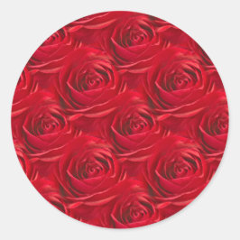 Abstract centrum van rode rozenbehangselpapier ronde sticker