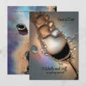 Abstract champagne platte Save The Date kaart (Voorkant / Achterkant)