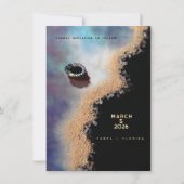 Abstract champagne platte Save The Date kaart (Achterkant)