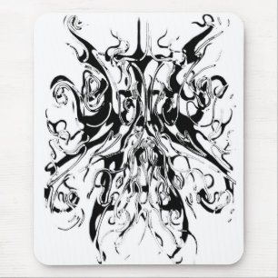 Abstract Chaos Tribal Design - zwart-wit Muismat