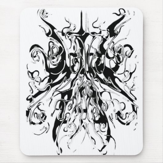 Abstract Chaos Tribal Design - zwart-wit Muismat (Voorkant)