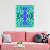 Abstract Chartreuse- en blauw-oliepatroon Canvas Afdruk (Insitu (Woonkamer))