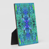 Abstract Chartreuse- en blauw-oliepatroon Fotoplaat (Zijkant)