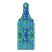 Abstract Chartreuse en Blauwe Bladpatroon Snijplank (Voorkant)