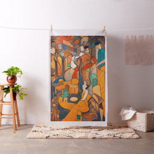 Abstract Cheater Quilt Panel in Leo Gestel stijl Stof