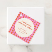 Abstract Checker Roze Aangepaste Baby Shower Dank Bedankjes Labels (In situ)