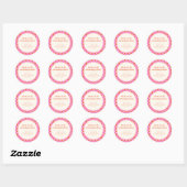Abstract Checker Roze Aangepaste Trouwfeest Bedank Ronde Sticker (Vel)