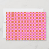 Abstract Checker Roze Sinaasappel Aangepast Vrijge Bedankkaart (Achterkant)