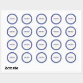 Abstract Checkerboard Blauwe Aangepaste Bruidsdouc Ronde Sticker (Vel)