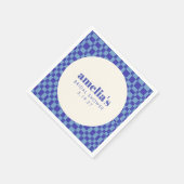 Abstract Checkerboard Blue Custom Vrijgezellenfees Servet (Hoek)