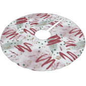 Abstract Cheer in Maroon, Gold & Evergreen Kerstboom Rok (Gekanteld)