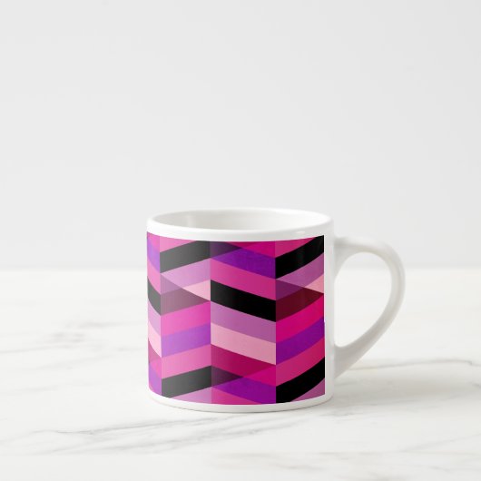 Abstract Chevron/Herringbone | Paars en Violet Espresso Kop (Rechts)