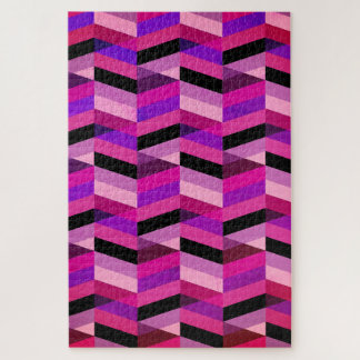 Abstract Chevron/Herringbone | Paars en Violet Legpuzzel