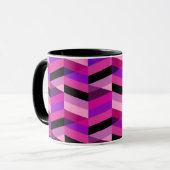 Abstract Chevron/Herringbone | Paars en Violet Mok (Voorkant links)