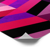 Abstract Chevron/Herringbone | Paars en Violet Poster (Hoek)