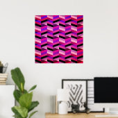 Abstract Chevron/Herringbone | Paars en Violet Poster (Thuiskantoor)